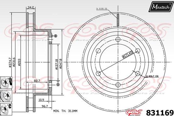 Maxtech 5251007 - Поворотний кулак, підвіска колеса autozip.com.ua