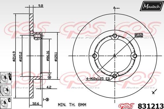 Maxtech 883204 - Гальмівний диск autozip.com.ua