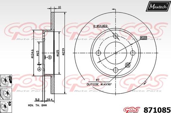 Maxtech 71810039 - Направляючий болт, корпус скоби гальма autozip.com.ua