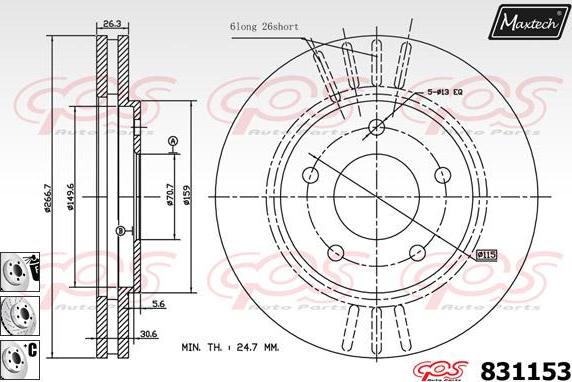 Maxtech 5282206 - Поворотний кулак, підвіска колеса autozip.com.ua