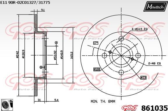 Maxtech 5227006 - Поворотний кулак, підвіска колеса autozip.com.ua