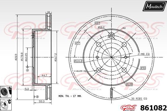 Maxtech 5227018 - Поворотний кулак, підвіска колеса autozip.com.ua