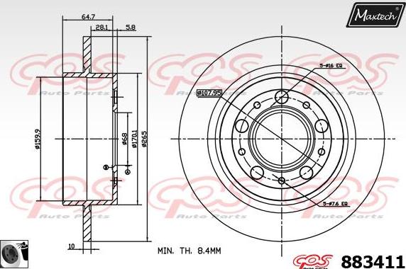 Maxtech 5271048 - Поворотний кулак, підвіска колеса autozip.com.ua