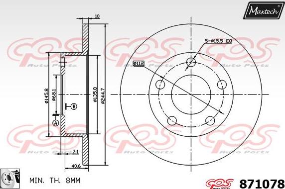 Maxtech 5271008 - Поворотний кулак, підвіска колеса autozip.com.ua