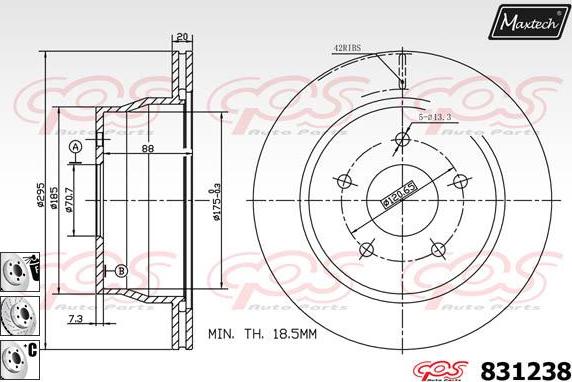 Maxtech 5271034 - Поворотний кулак, підвіска колеса autozip.com.ua