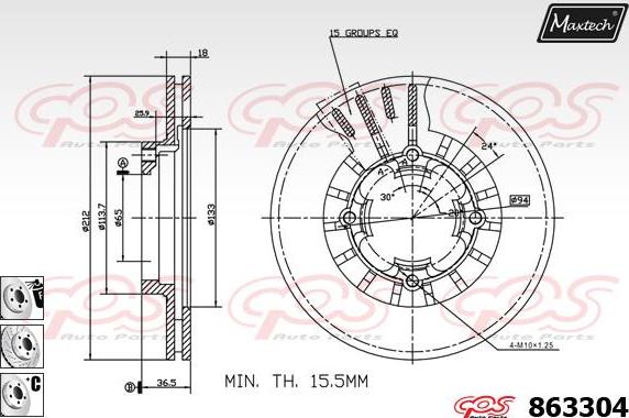 Maxtech 71810174 - Направляючий болт, корпус скоби гальма autozip.com.ua