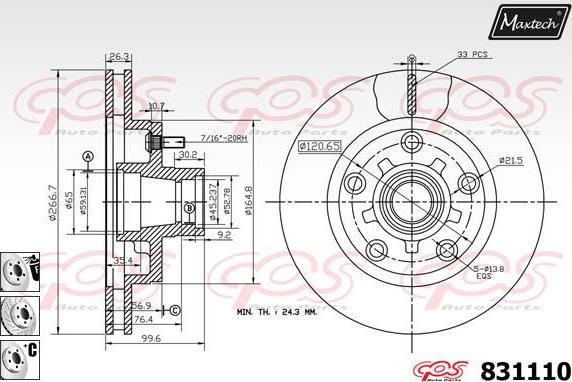 Maxtech 72936022 - Поршень, корпус скоби гальма autozip.com.ua