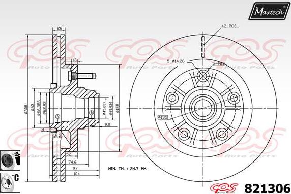 Maxtech 5273004 - Поворотний кулак, підвіска колеса autozip.com.ua