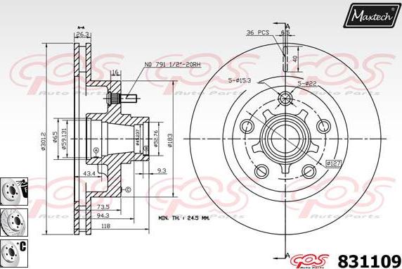 Maxtech 5273028 - Поворотний кулак, підвіска колеса autozip.com.ua