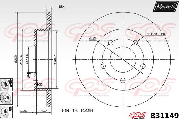 Maxtech 6256003 - Гальмівний супорт autozip.com.ua