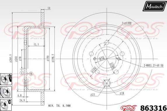 Maxtech 6258001 - Гальмівний супорт autozip.com.ua