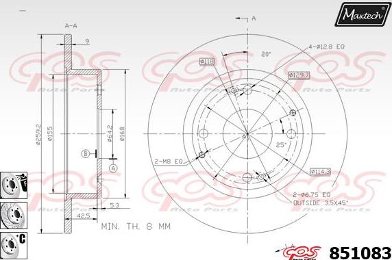 Maxtech 6262011 - Гальмівний супорт autozip.com.ua