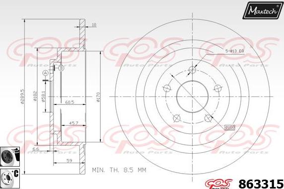 Maxtech 6284400 - Гальмівний супорт autozip.com.ua