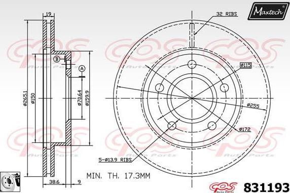 Maxtech 6271002 - Гальмівний супорт autozip.com.ua