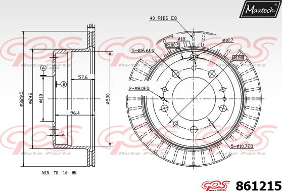 Maxtech 841302 - Гальмівний диск autozip.com.ua