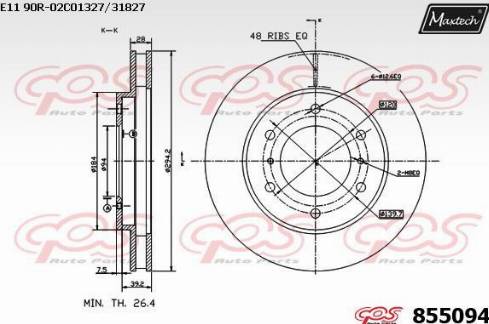 Maxtech 855094.0000 - Гальмівний диск autozip.com.ua