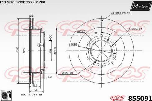 Maxtech 855091.0060 - Гальмівний диск autozip.com.ua