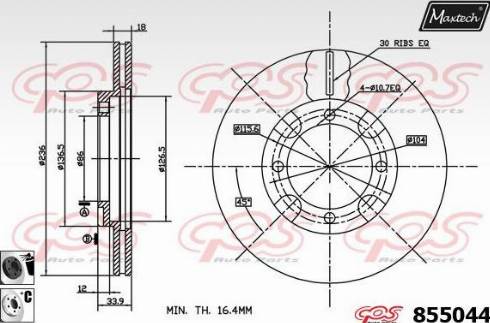 Maxtech 855044.6060 - Гальмівний диск autozip.com.ua