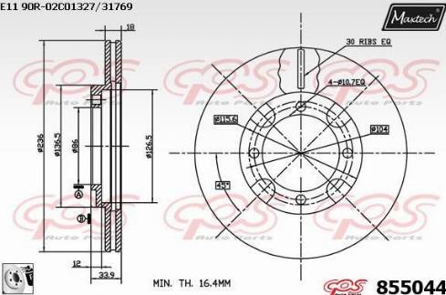 Maxtech 855044.0080 - Гальмівний диск autozip.com.ua