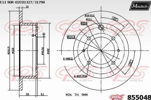 Maxtech 855048.0000 - Гальмівний диск autozip.com.ua