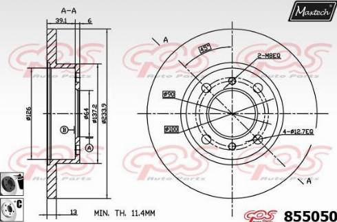 Maxtech 855050.6060 - Гальмівний диск autozip.com.ua