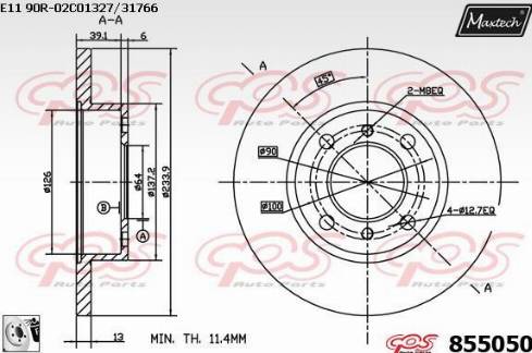 Maxtech 855050.0080 - Гальмівний диск autozip.com.ua