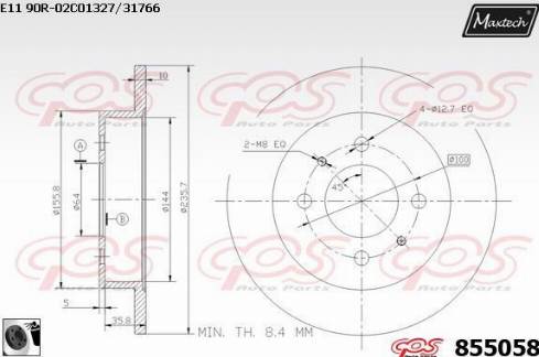 Maxtech 855058.0060 - Гальмівний диск autozip.com.ua