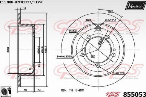 Maxtech 855053.0060 - Гальмівний диск autozip.com.ua