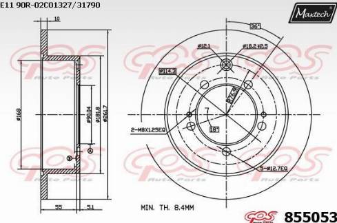 Maxtech 855053.0000 - Гальмівний диск autozip.com.ua