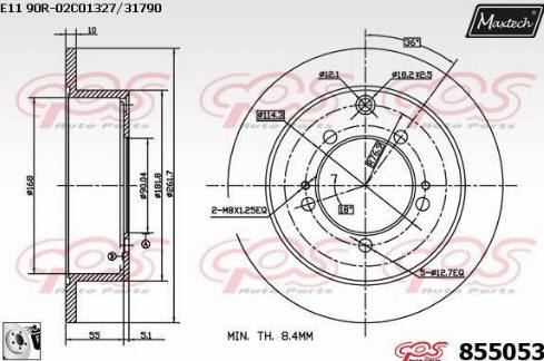 Maxtech 855053.0080 - Гальмівний диск autozip.com.ua