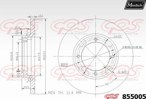 Maxtech 855005.0000 - Гальмівний диск autozip.com.ua