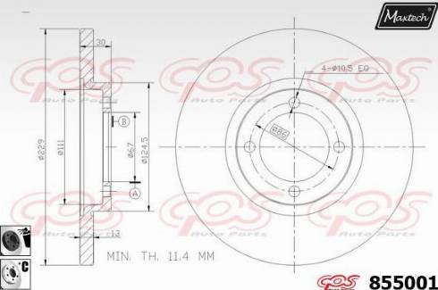 Maxtech 855001.6060 - Гальмівний диск autozip.com.ua