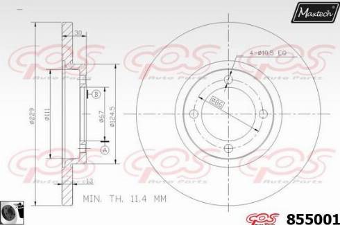 Maxtech 855001.0060 - Гальмівний диск autozip.com.ua