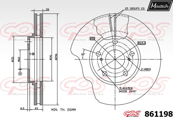 Maxtech 855002 - Гальмівний диск autozip.com.ua