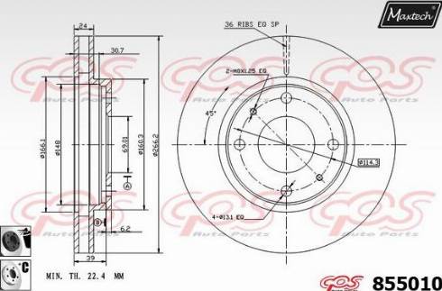 Maxtech 855010.6060 - Гальмівний диск autozip.com.ua