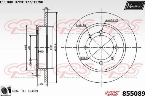 Maxtech 855089.0060 - Гальмівний диск autozip.com.ua