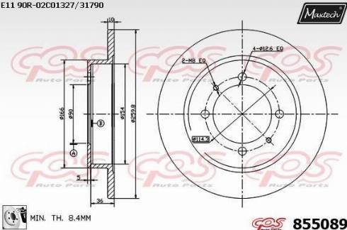 Maxtech 855089.0080 - Гальмівний диск autozip.com.ua