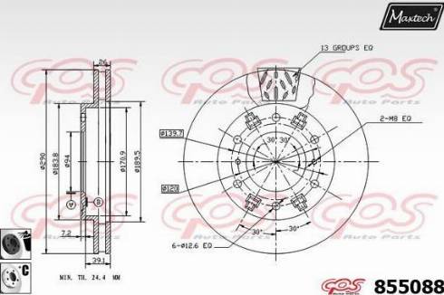 Maxtech 855088.6060 - Гальмівний диск autozip.com.ua