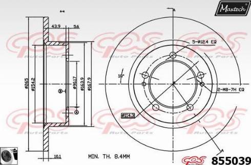 Maxtech 855039.0060 - Гальмівний диск autozip.com.ua