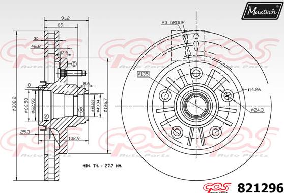 Maxtech 855039 - Гальмівний диск autozip.com.ua