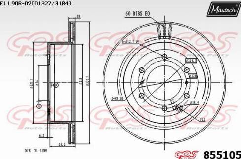 Maxtech 855105.0000 - Гальмівний диск autozip.com.ua