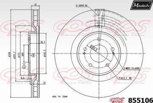 Maxtech 855106.0000 - Гальмівний диск autozip.com.ua