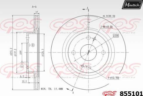 Maxtech 855101.0000 - Гальмівний диск autozip.com.ua