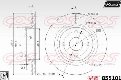 Maxtech 855101.0080 - Гальмівний диск autozip.com.ua