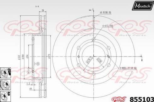 Maxtech 855103.6980 - Гальмівний диск autozip.com.ua