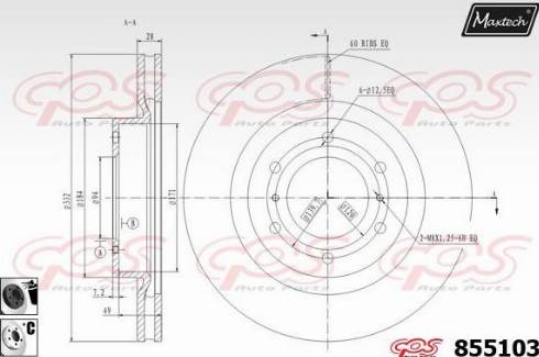 Maxtech 855103.6060 - Гальмівний диск autozip.com.ua