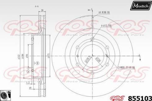 Maxtech 855103.0060 - Гальмівний диск autozip.com.ua