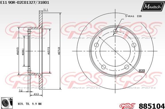 Maxtech 855103 - Гальмівний диск autozip.com.ua