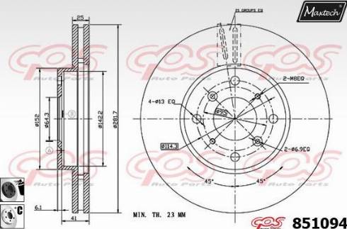 Maxtech 851094.6060 - Гальмівний диск autozip.com.ua