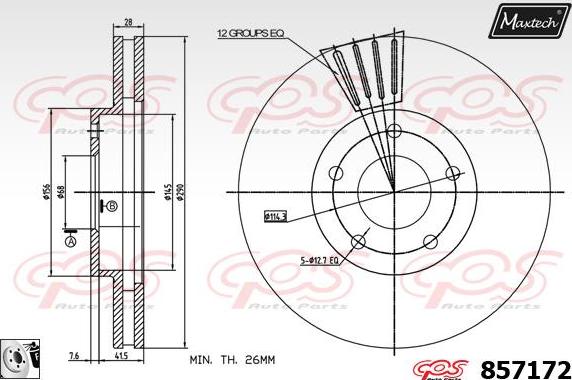 Maxtech 851094 - Гальмівний диск autozip.com.ua